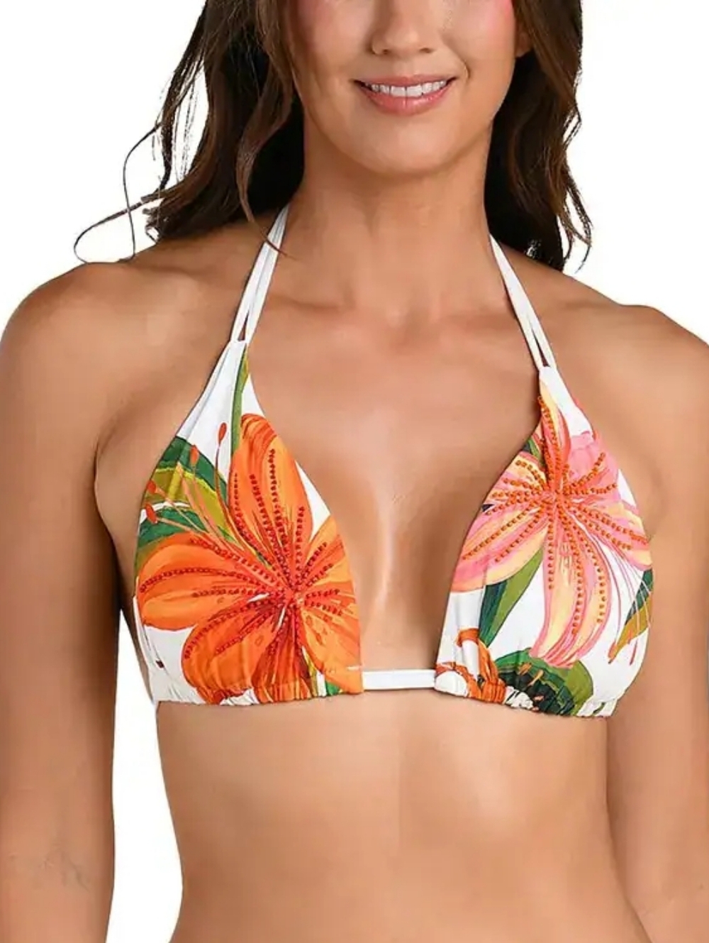 La Blanca Jungle blossoms halter bra Bikini Top Only no Bottoms Sizes 6 & 12